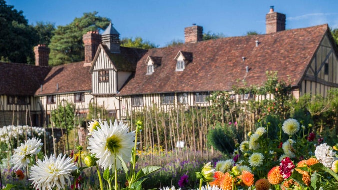 The garden in September at Ightham Mote, Kent